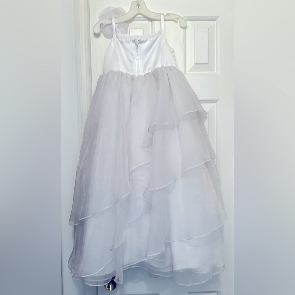 Flower girl long dress (all white) size 5 from David’s Bridal